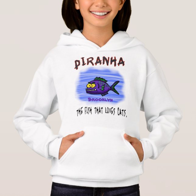 Piranha fish cartoon hoodie (Front)