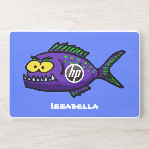 Piranha fish cartoon HP laptop skin