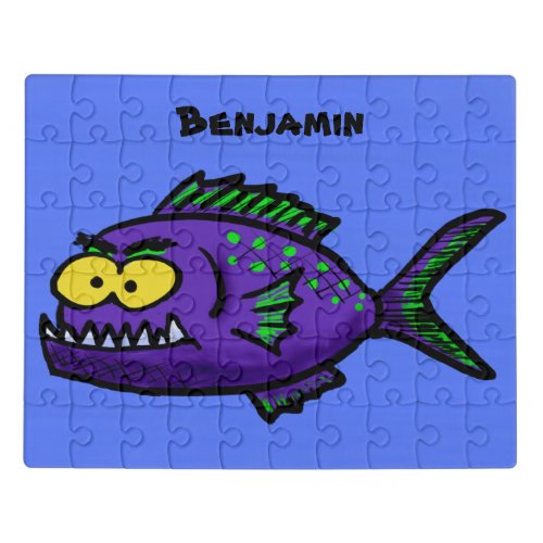 Piranha fish cartoon jigsaw puzzle