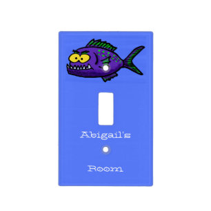 Piranha fish cartoon  light switch cover