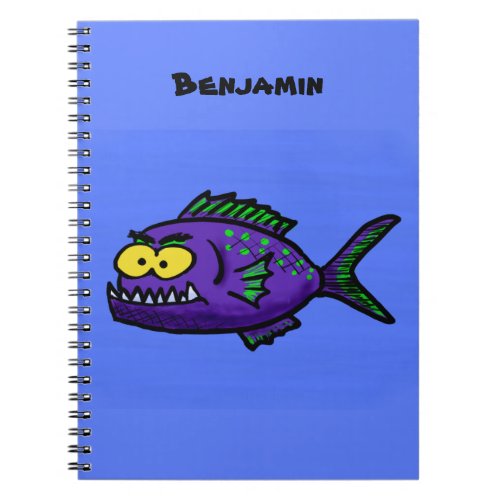 Piranha fish cartoon notebook