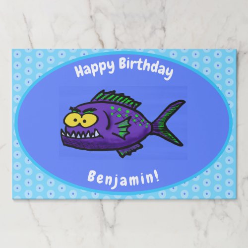 Piranha fish cartoon paper pad