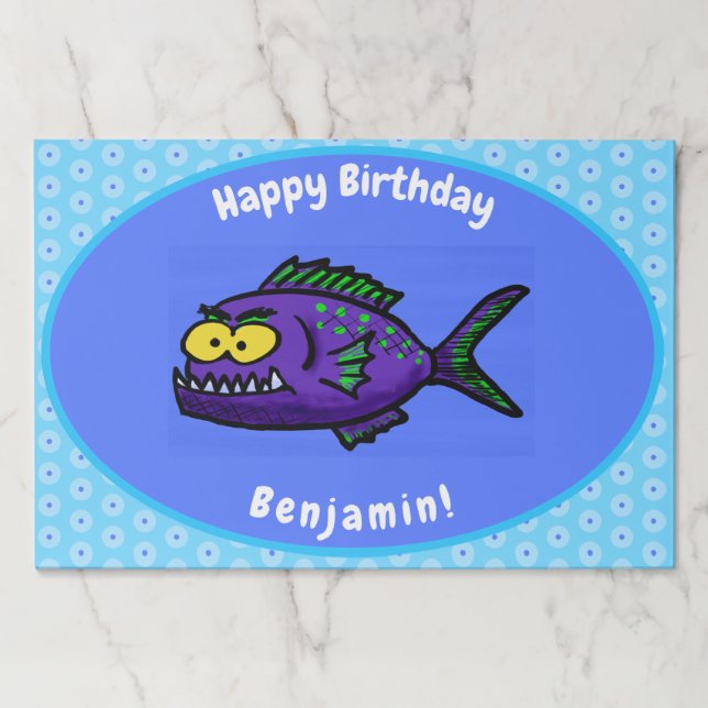 Piranha fish cartoon paper pad (Front)
