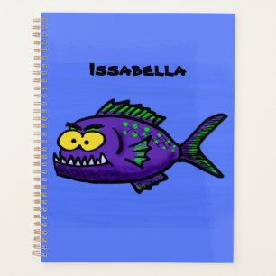 Piranha fish cartoon planner