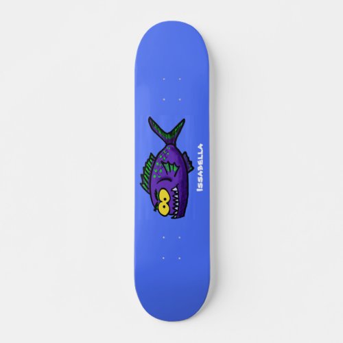 Piranha fish cartoon skateboard