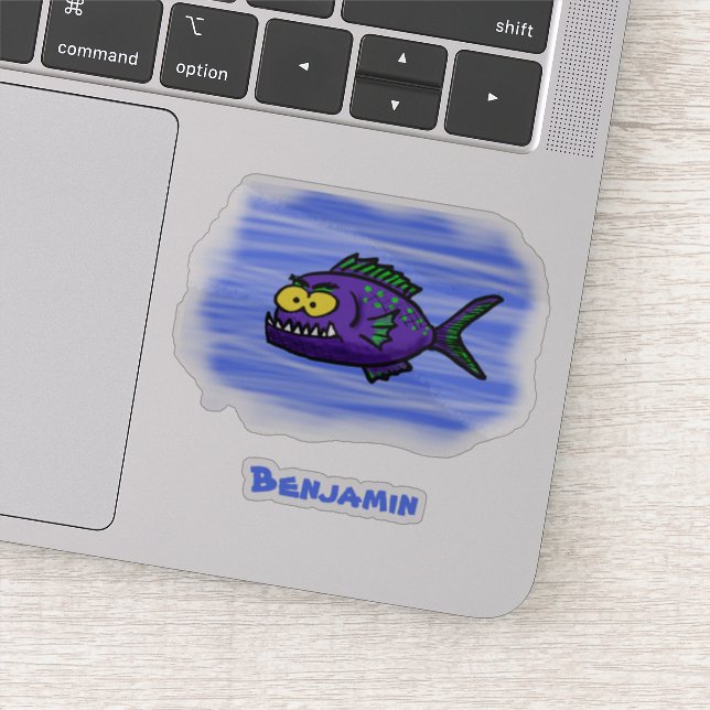 Piranha fish cartoon sticker (Detail)