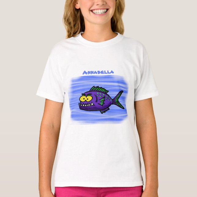Piranha fish cartoon T-Shirt (Front)