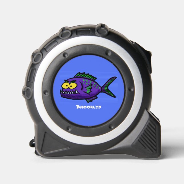 Piranha fish cartoon tape measure (Front)