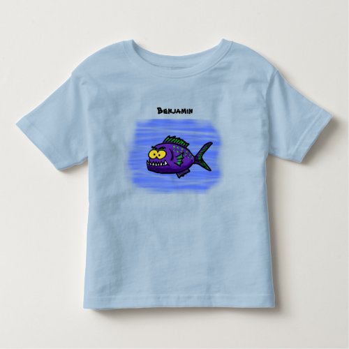 Piranha fish cartoon toddler t_shirt