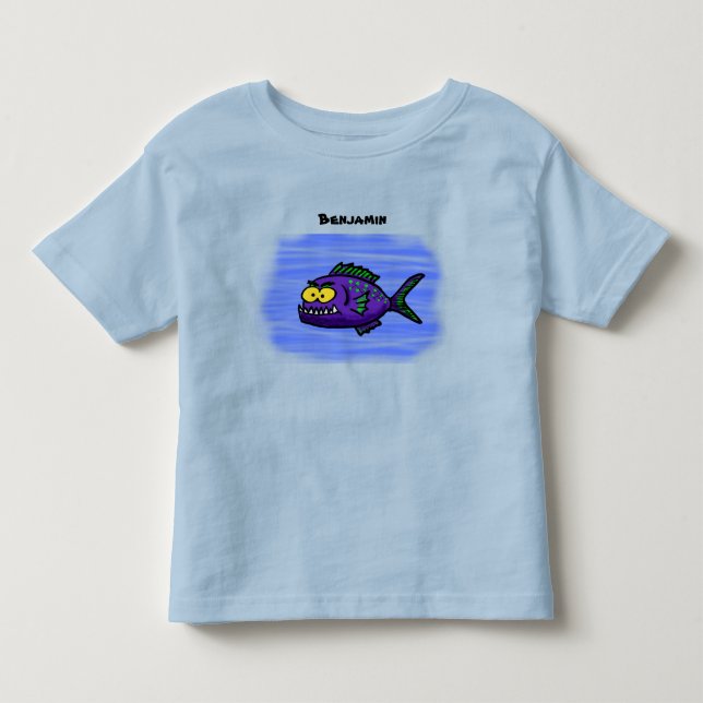 Piranha fish cartoon toddler t-shirt (Front)