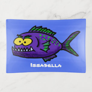 Piranha fish cartoon trinket tray