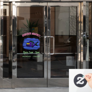 Piranha fish cartoon window cling