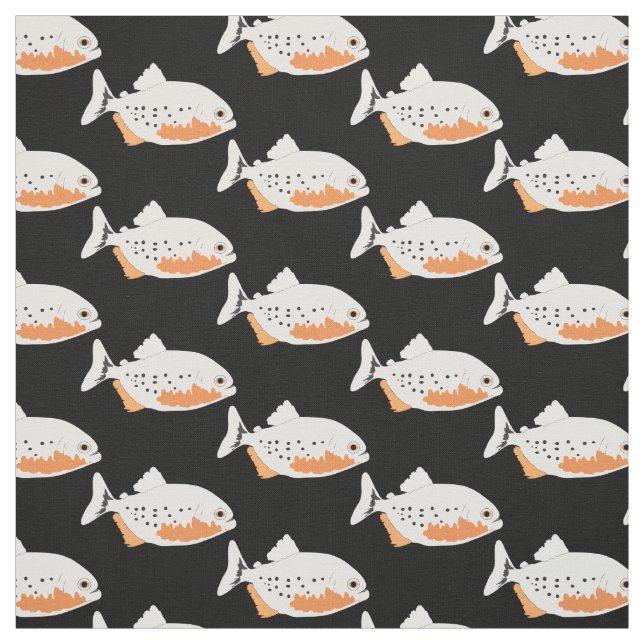 Piranha Fish Red Bellied Piranhas Fun Fish Fabric (Swatch)