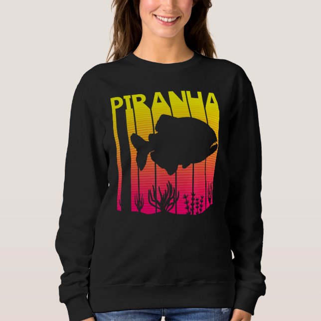 Piranha Fish Retro Sweatshirt (Front)