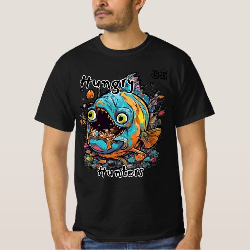 Piranha Frenzy Unleash the Bite in Bold Design1 T_Shirt