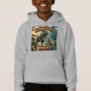 Piranhasaurus Wrecks Illustration – Funny Scary Hoodie