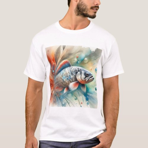 Piraputanga Fish 280624AREF114 _ Watercolor T_Shirt