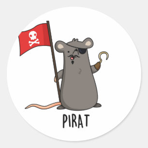 Pirat Funny Pirate Rat Pun Classic Round Sticker