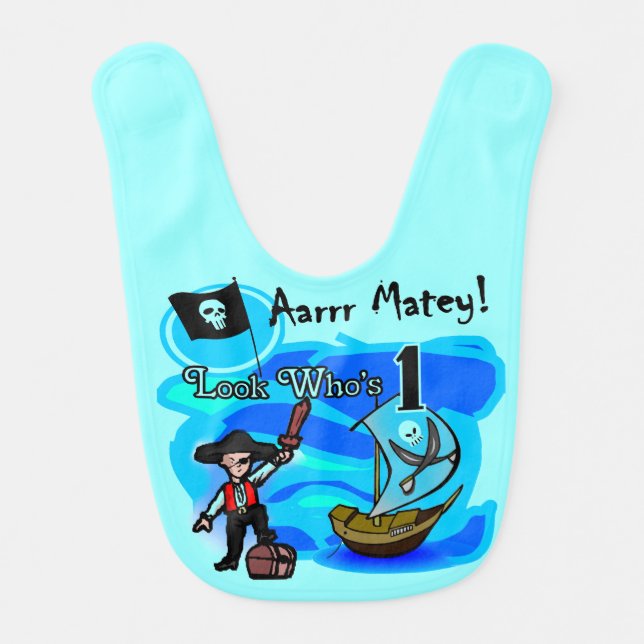 Pirate 1st Birthday Bib (Front)