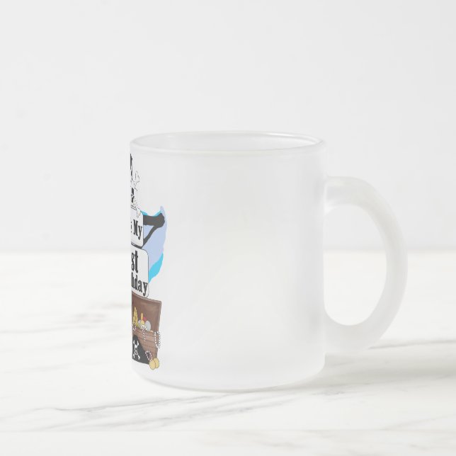 Pirate 1st Birthday T-shirts and Gifts Frosted Glass Coffee Mug (Right)