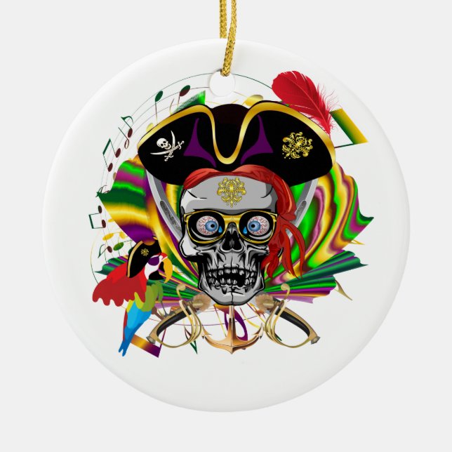 Pirate-2, NEW ORLEANS Ceramic Ornament (Front)