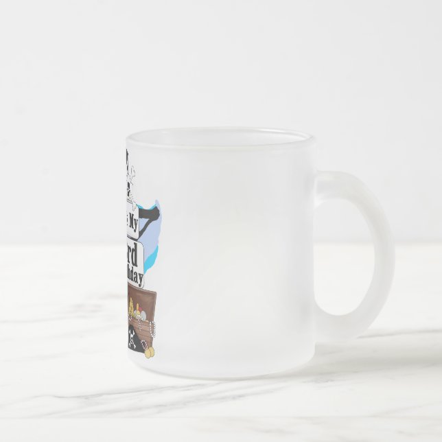 Pirate 3rd Birthday Tshirts and Gifts Frosted Glass Coffee Mug (Right)
