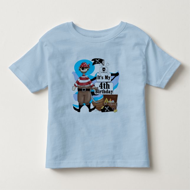 Pirate 4th Birthday Tshirts and Gifts (Front)