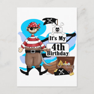 Pirate 4th Birthday Tshirts and Gifts Postcard