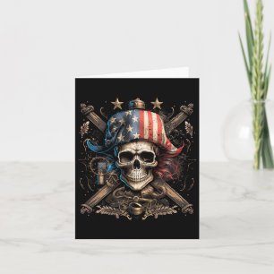 Pirate 4th Of July American Flag Usa America Funny Card