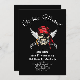 Pirate 50th Birthday Party Invitation