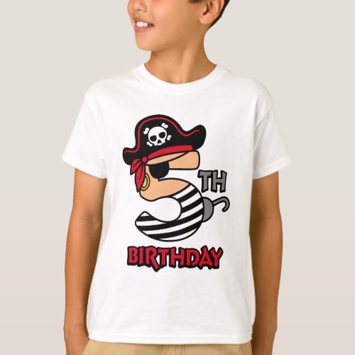 Pirate 5th birthday t_shirt