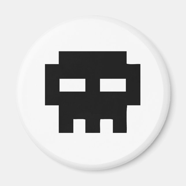 Pirate 8 Bits Skull Magnet (Front)