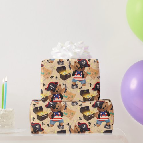 Pirate Adventure Bear _ Ahoy Matey Wrapping Paper