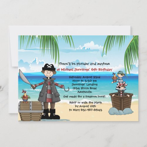 Pirate Adventure Birthday Party Invitation