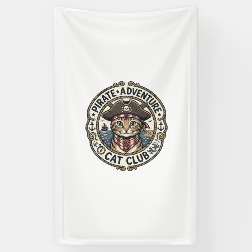 Pirate Adventure Cat POD Vector Art - Pirate Adven Banner