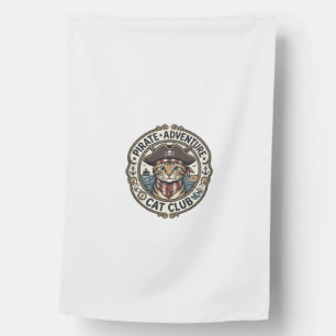 Pirate Adventure Cat POD Vector Art - Pirate Adven House Flag