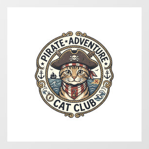 Pirate Adventure Cat POD Vector Art - Pirate Adven Window Cling