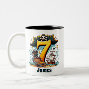 Pirate Adventure - Celebrating 7 Seas of Fun Two-Tone Coffee Mug