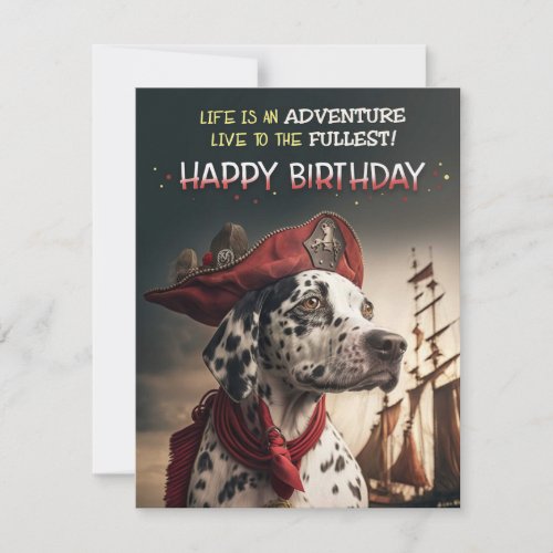 Pirate Adventure Dalmatian Birthday Card