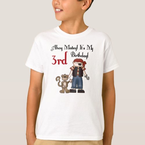 Pirate Ahoy Matey 3rd Birthday T_Shirt