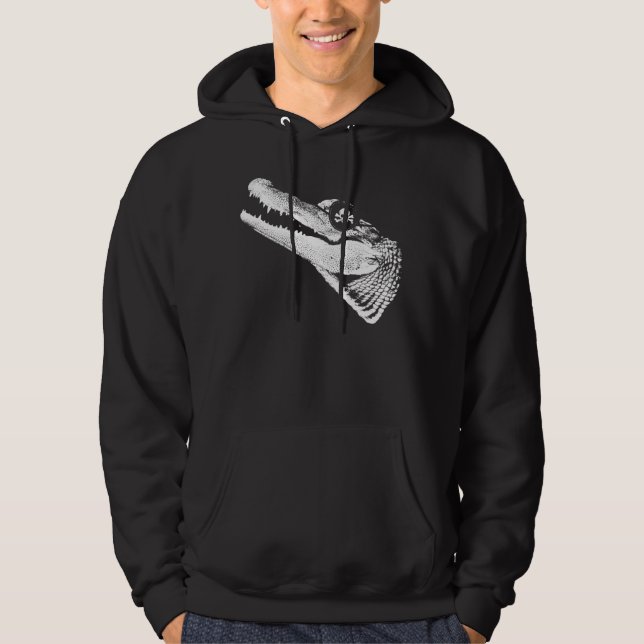 Pirate Alligator With Eye Patch Skull Hoodie (Front)