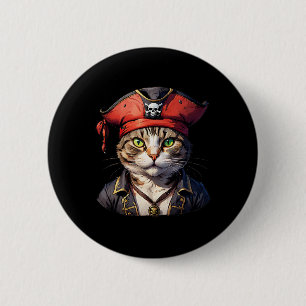 Pirate And Cat The Feline Buccaneer Button