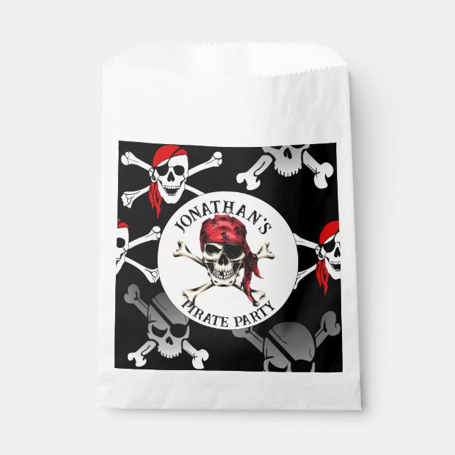 PIRATE AND CROSS BONES  FAVOR BAG (Front)