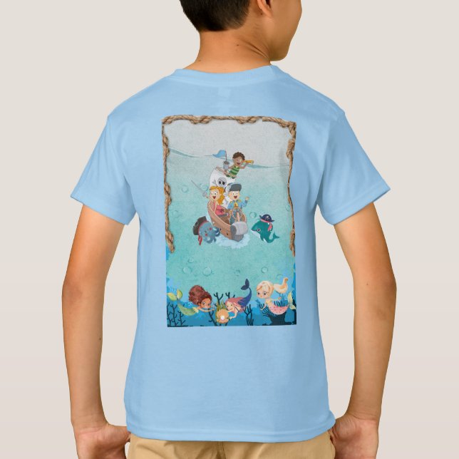 Pirate and Mermaid Birthday for Children T-Shirt (Back)