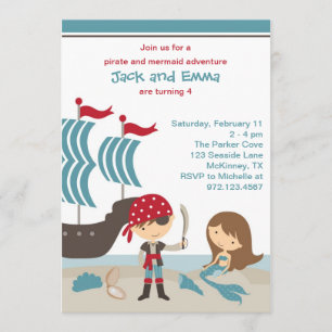 Pirate and Mermaid Invitation
