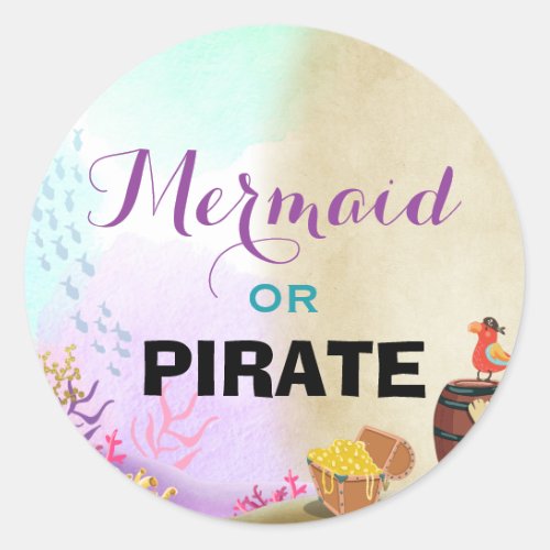Pirate and Mermaids Birthday Sticker Envelope Seal