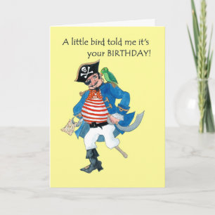 Pirate and Parrot Birthday Card
