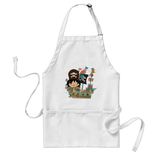 Pirate and Pirate Ship Adult Apron (Front)