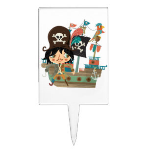 Pirate and Pirate Ship Cake Topper