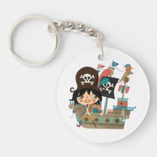 Pirate and Pirate Ship Keychain